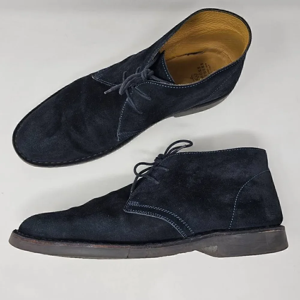 BROOKS BROTHERS MADE IN ITALY BLUE SUEDE LEATHER CHUKKA BOOTS MENS SIZE 13